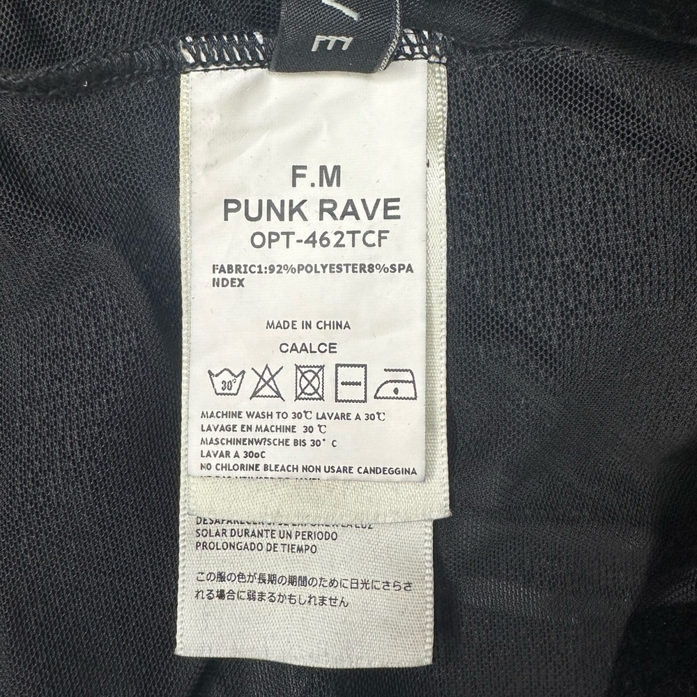 Punk Rave Cyberpunk Robot Goth Mesh Flock Top - Picture 11 of 15